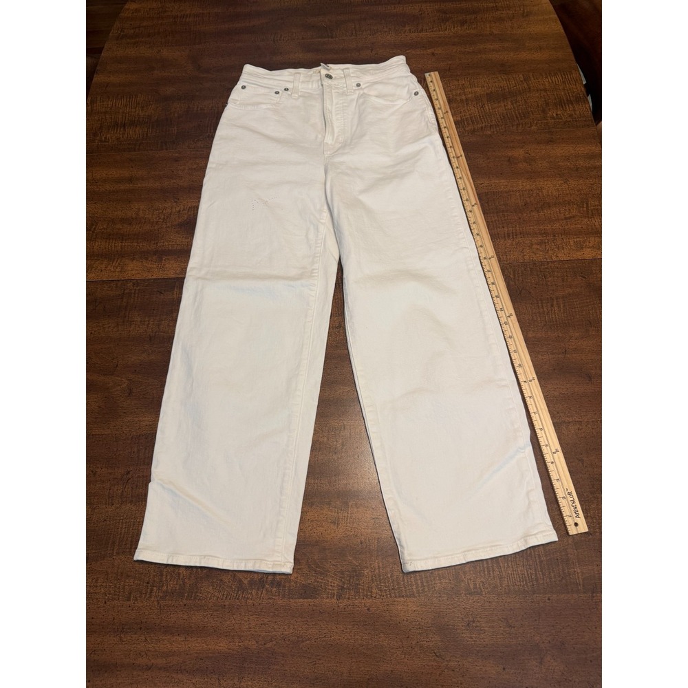 Madewell Perfect Vintage Wide Leg Crop Jeans Womens 27 White High Rise